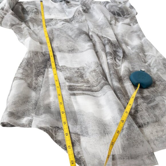 Nic + Zoe Sheer Open Jacket Grey Geometric Lightweight SZ M Casual Toile Fabric - Picture 3 of 7